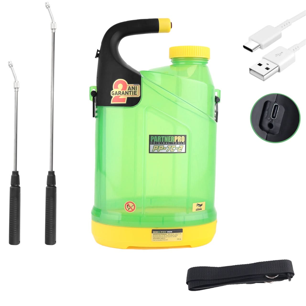 Pompa de Stropit cu Acumulator 7L Li-ion, Presiune 0.25 MPa, Autonomie 120 min, PartnerPro PP-7C-2