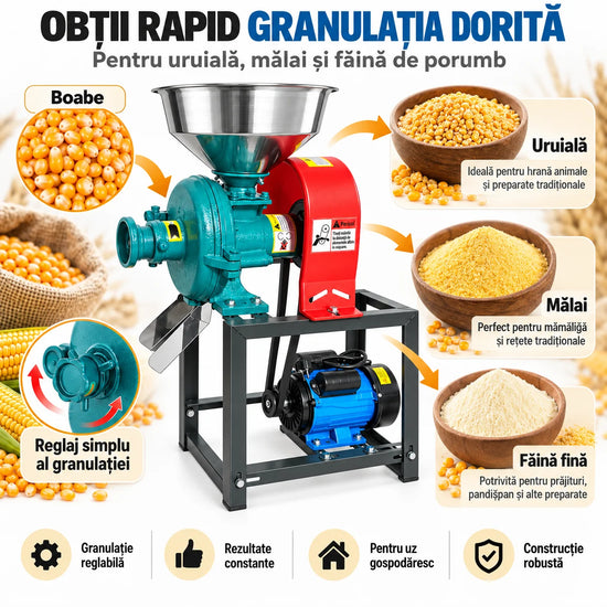 Moara Electrica Cereale Brillo BR-150, 2.2 kW, 2800 rpm