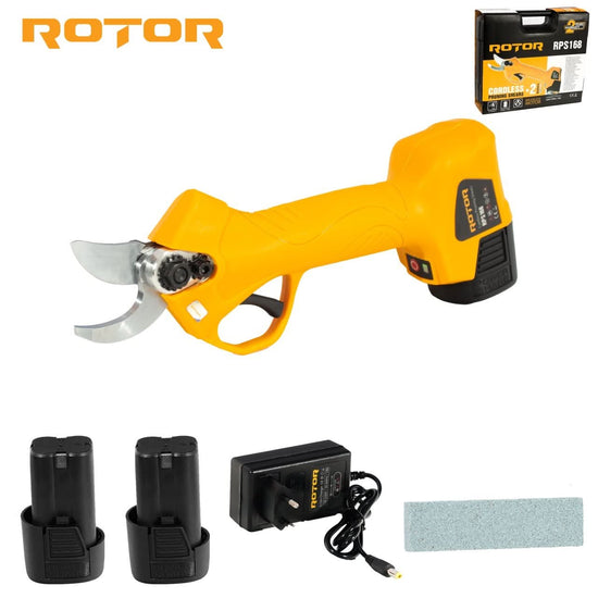 Foarfeca cu acumulator ROTOR RPS168, 16V/1.5Ah, motor brushless, taiere 25 mm, 1.9 kg, 2 baterii
