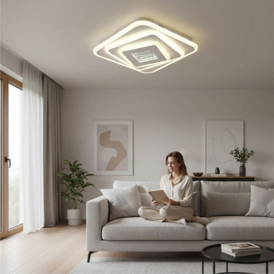 Plafoniera LED Naiad 96W, 6100lm, 400x400x55mm