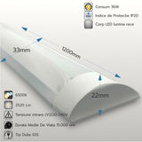 Corp LED liniar FIDA, 36W, 6500K, 1200 mm