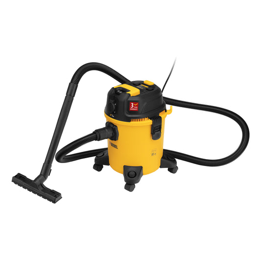 Aspirator Denzel EVC20, 1400 W, rezervor 20 L, furtun 3 m, priza cu sincronizare automata