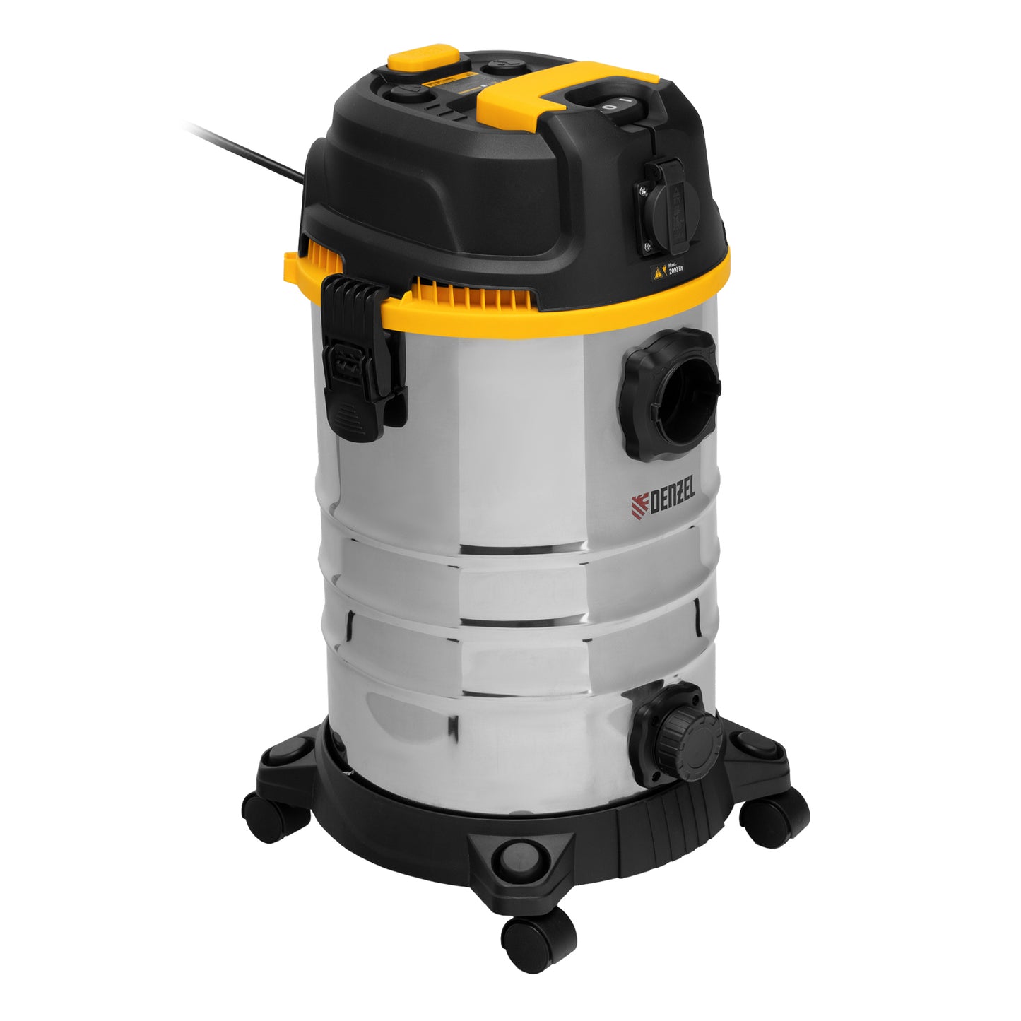 Aspirator Denzel EVC30, 1400 W, rezervor 30 L, furtun 3 m, priza cu sincronizare automata