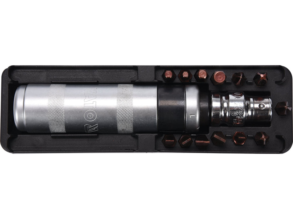 Surubelnita de impact Yato YT-28015, 15 piese, CrV si biti S2 - imagine produs 1