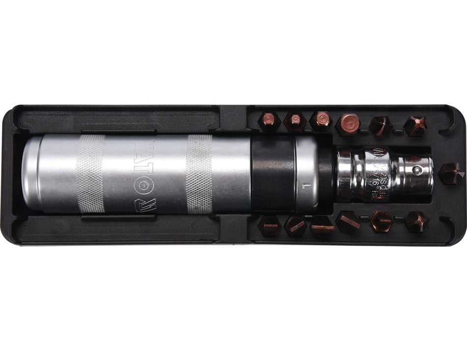 Surubelnita de impact YATO, 15 piese, CrV, varfuri hexagon, cruci si drepte, profesionala