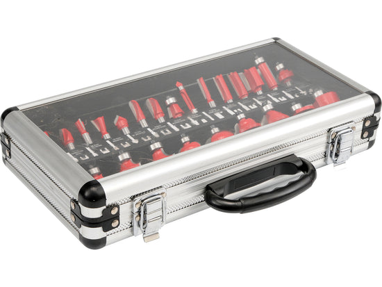 Set freze pentru lemn Yato 25 buc, diametru tija 8 mm, capete cu insertii din carbura YG6X YT-6801 - imagine produs 2