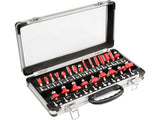 Set freze pentru lemn Yato 25 buc, diametru tija 8 mm, capete cu insertii din carbura YG6X YT-6801 - imagine produs 1