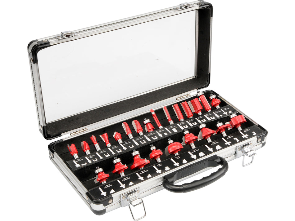 Set freze pentru lemn Yato 25 buc, diametru tijă 8 mm, capete cu inserții din carbură YG6X