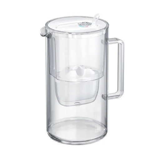Cana filtranta AQUAPHOR Glass + 3 cartuse, sticla, 2.5L, indicator mecanic