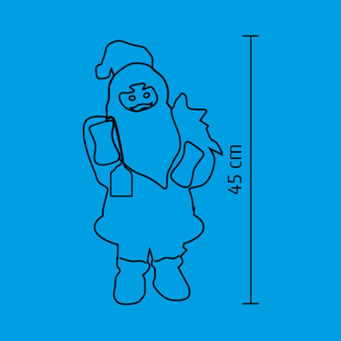 Figurina Mos Dansator cu Muzica 45 cm, Interior, Alimentare 3xAA – KDD 45