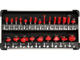 Set freze pentru lemn Yato 25 buc, diametru tija 8 mm, capete cu insertii din carbura YG6X YT-6801 - imagine produs 3