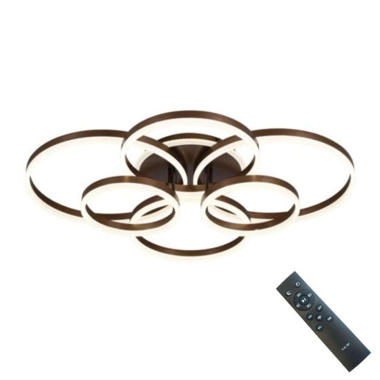 Lustra LED Dione 222W, 9400lm, 3000K/4000K/6500K, telecomanda, auriu