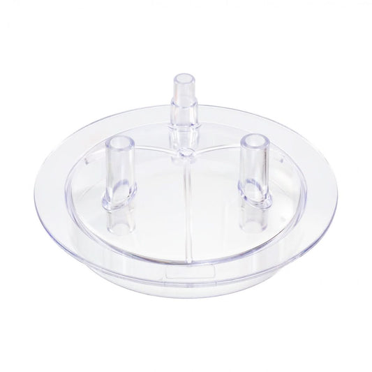 Capac plastic transparent cu 3 ieșiri pentru bidon lapte 25-30 litri - compatibil furtun 16/25 mm și 14/22 mm
