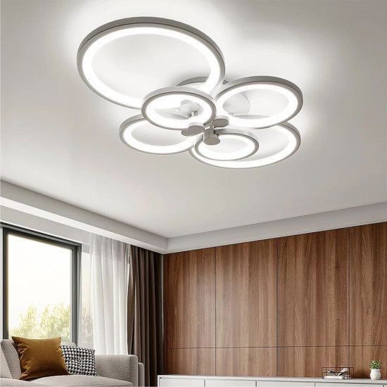 Lustra LED Cercuri 100W, 6 Brate, 80 lm/W, 830x140mm, IR