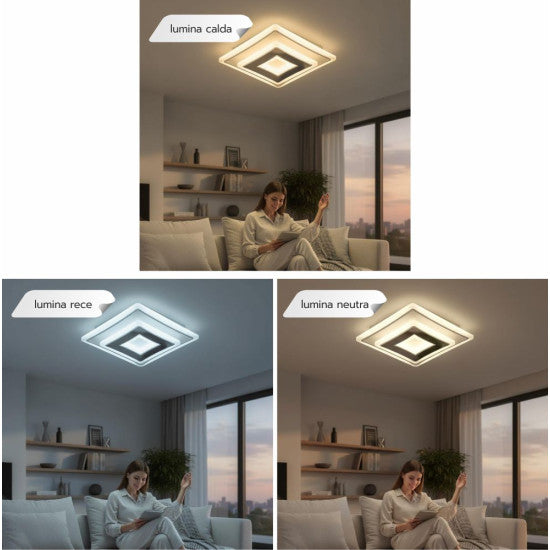 Plafoniera LED Sinope 34W, 2900lm, 220x220x50mm