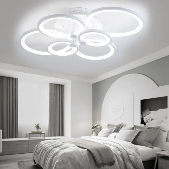 Lustra LED Cercuri 100W, 6 Brate, 80 lm/W, 830x140mm, IR
