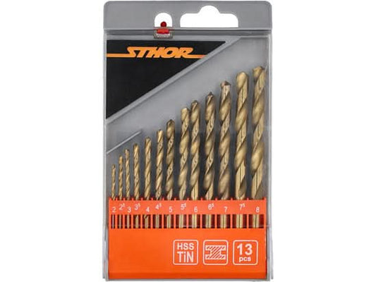 Set Burghie Metal Sthor, HSS Titan, 2–8 mm, 13 Bucati, Rezistenta Sporita