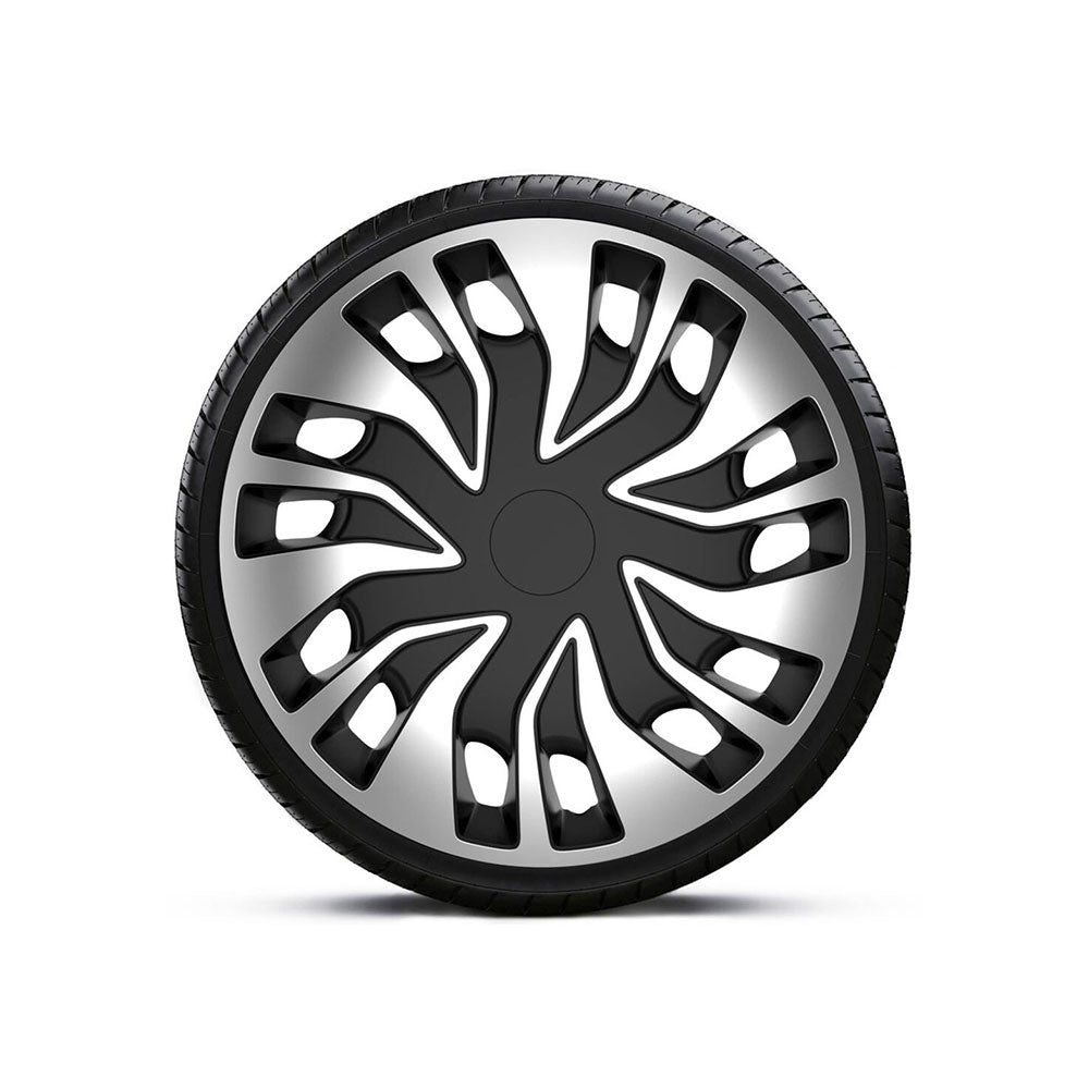 Set 4 capace roți universale 16 inch  Black Fast Van, material plastic ABS