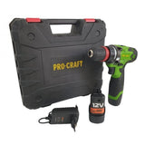 Autofiletanta cu acumulator Procraft Industrial PA12Li DFR, 12V, 2Ah, 350-1200 rpm, mandrina detasabila
