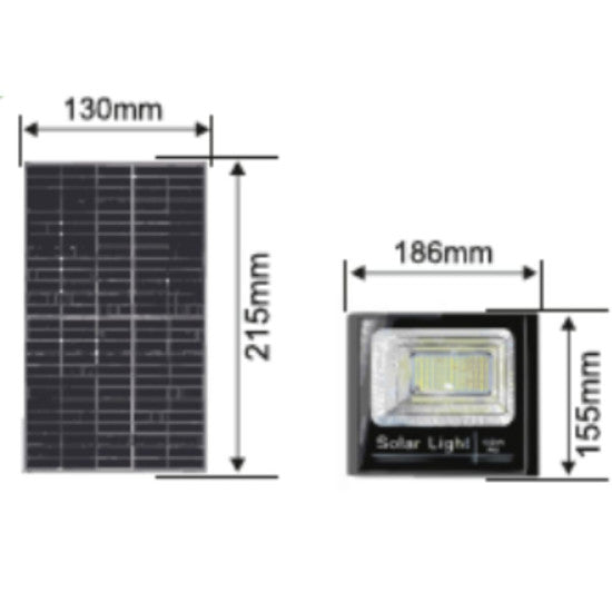Proiector cu Panou Solar 50W, 6500K, 228x190x55 mm