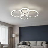 Lustra LED Cercuri 56W, 4 Brate, 580x90mm, 3 Culori, IR