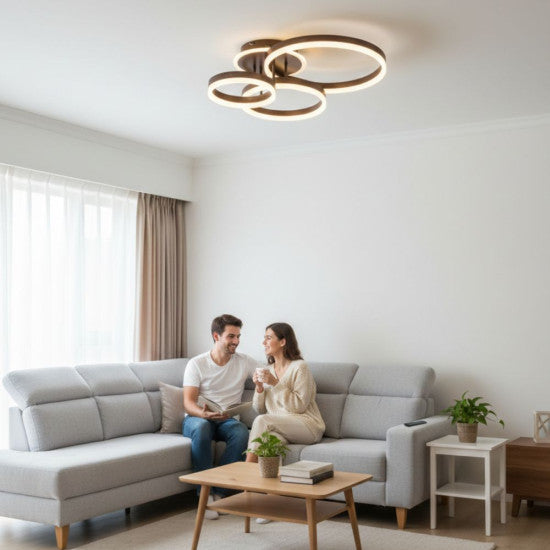 Lustra LED Eunomia 122W, 5900lm, 3000K/4000K/6500K, telecomanda