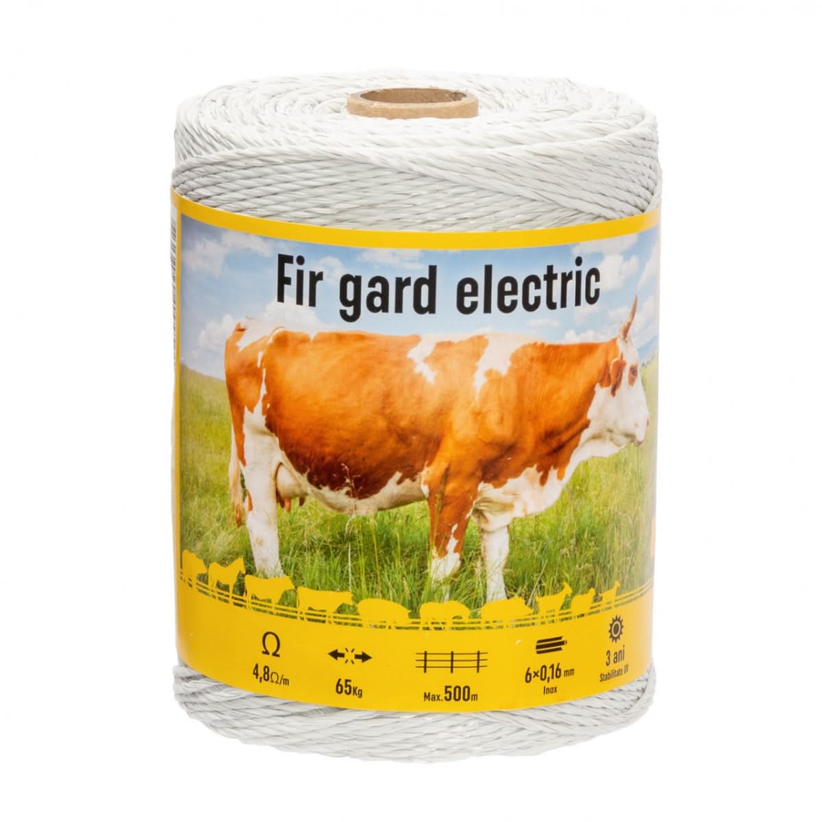 Fir gard electric 400 m, rezistenta la rupere 65 kg, rezistenta electrica 4,8 Ω/m