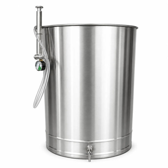 Butoi inox ZEP 200L cu capac flotant, camera silicon alimentar, AISI 304 Italia