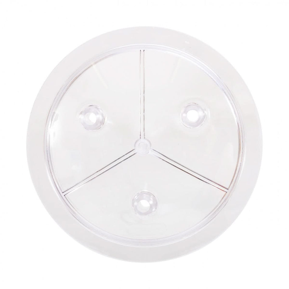 Capac plastic transparent cu 3 ieșiri pentru bidon lapte 40 litri - compatibil furtun 16/25 mm