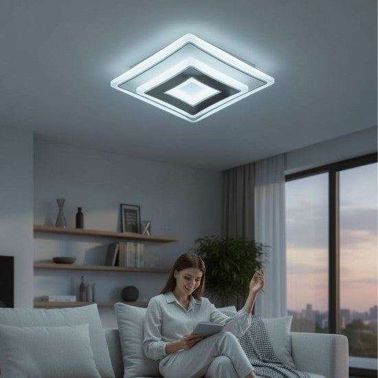 Plafoniera LED Sinope 56W, 4600lm, 300x300x50mm