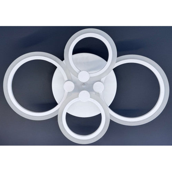 Lustra LED Cercuri 56W, 4 Brate, 580x90mm, 3 Culori, IR