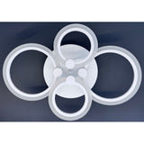 Lustra LED Cercuri 56W, 4 Brate, 580x90mm, 3 Culori, IR