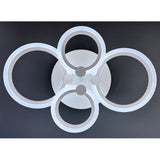Lustra LED Cercuri 56W, 4 Brate, 580x90mm, 3 Culori, IR