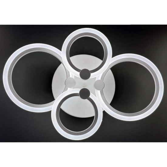 Lustra LED Cercuri 56W, 4 Brate, 580x90mm, 3 Culori, IR