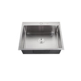 Chiuvetă bucătărie MIXXUS HM5050-215.SUS304, oțel inoxidabil, 500x500mm, cromată, adâncime 215mm