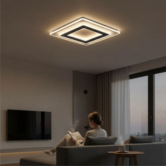 Plafoniera LED Sinope 76W, 5450lm, 400x400x50mm