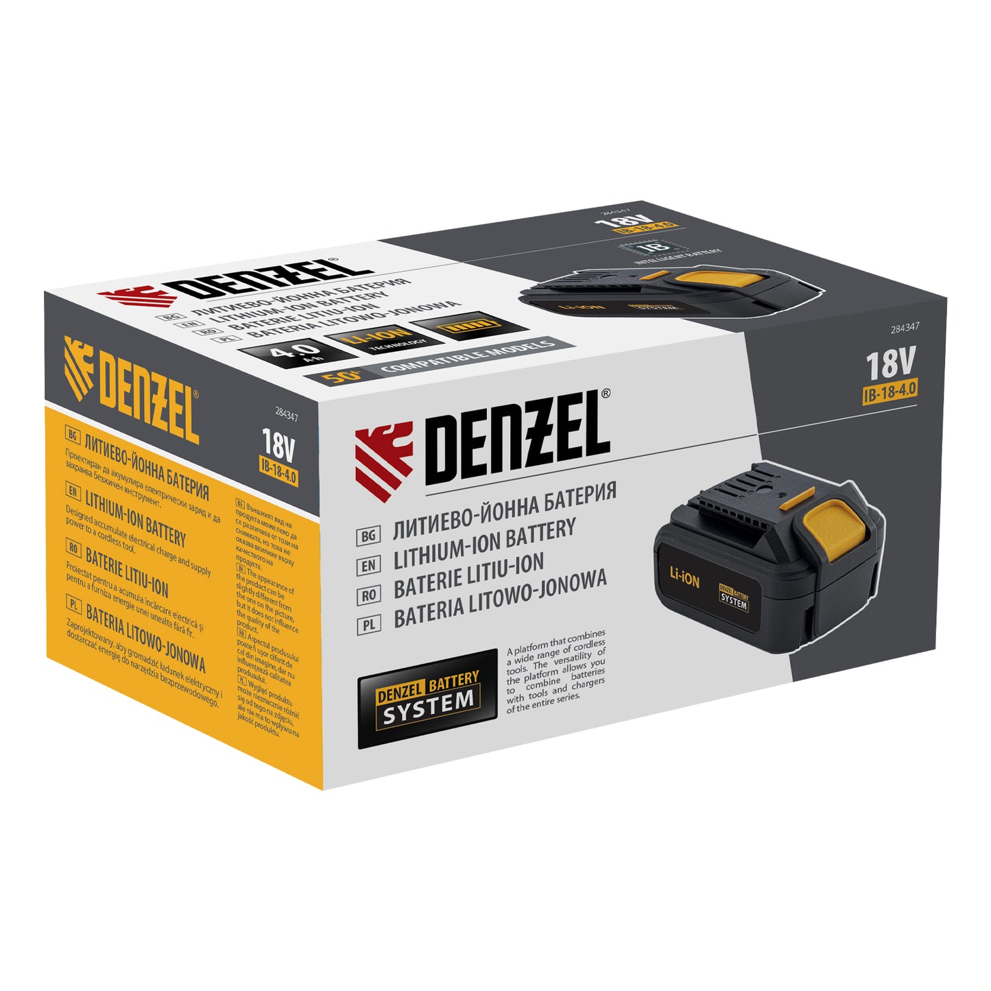 Baterie Li-Ion Denzel 18V, 4 Ah, compatibila unelte electrice Denzel