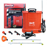 Pompa de stropit electrica Master Kraft KF-12C-8R, 12L, acumulator 12V 8Ah, 4+4 duze, lance 115 cm, rosu