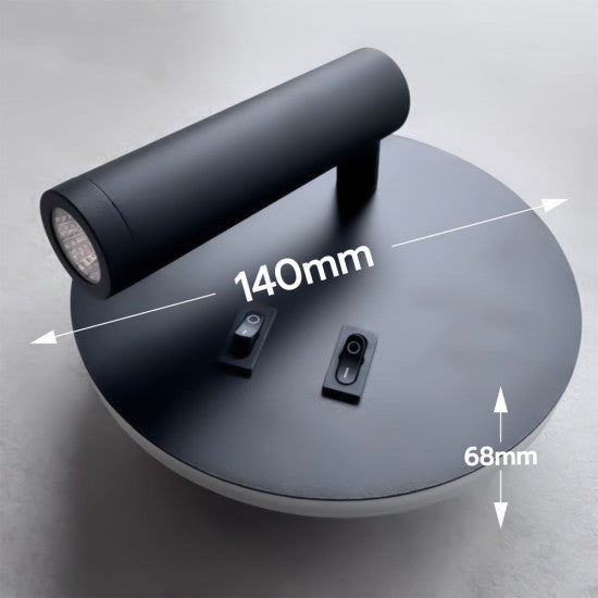 Aplica LED neagra cu spot, 10W, 430 lm, 140x140x68 mm