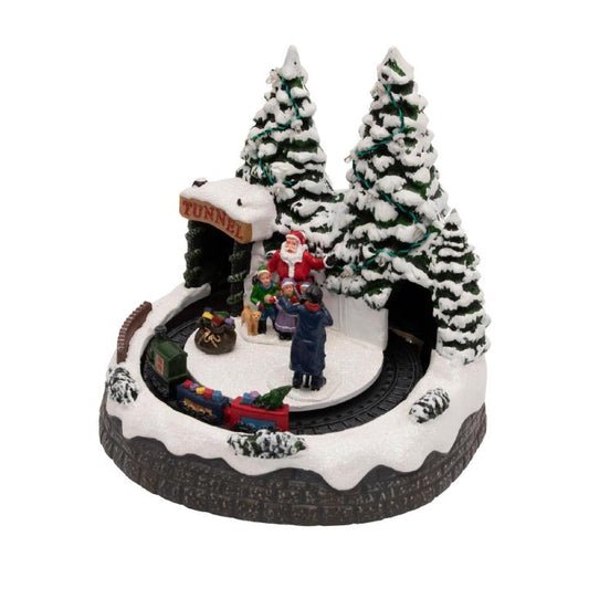 Sceneta LED cu Tren, Fotograf si Mos, Muzica, DRM 8, Interior, Baterii