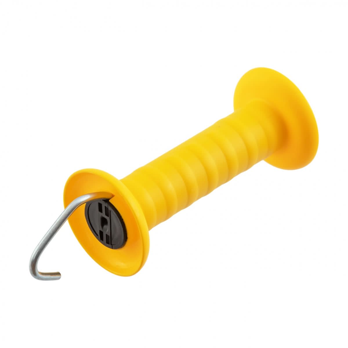 Maner galben pentru poarta gard electric, cu carlig si arc