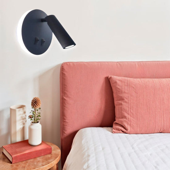 Aplica LED neagra cu spot, 10W, 430 lm, 140x140x68 mm