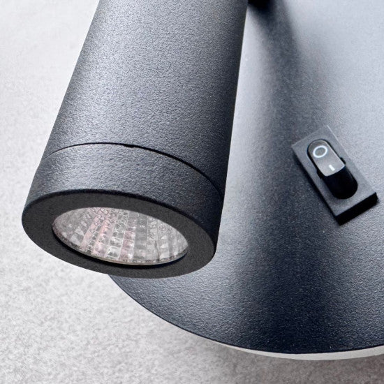 Aplica LED neagra cu spot, 10W, 430 lm, 140x140x68 mm