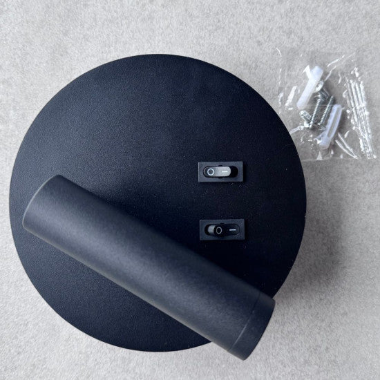 Aplica LED neagra cu spot, 10W, 430 lm, 140x140x68 mm