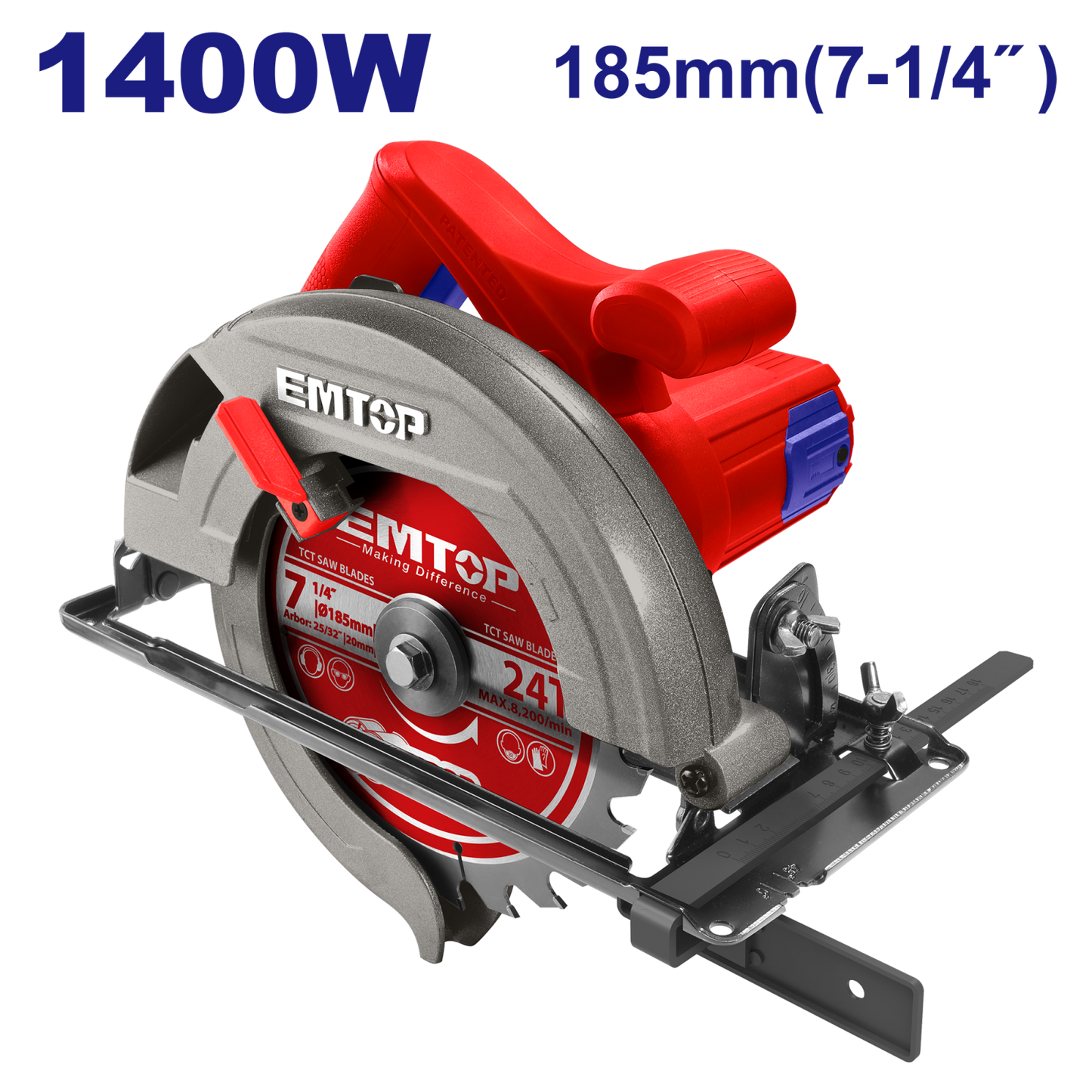 Fierăstrău Circular Electric 1400W, 185mm - ECSW1852, EMTOP