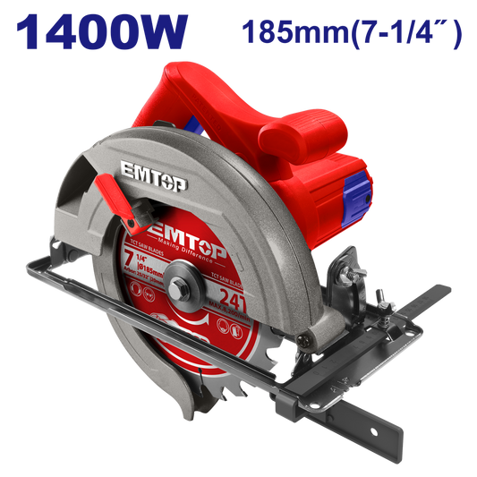 Fierăstrău Circular Electric 1400W, 185mm - ECSW1852, EMTOP