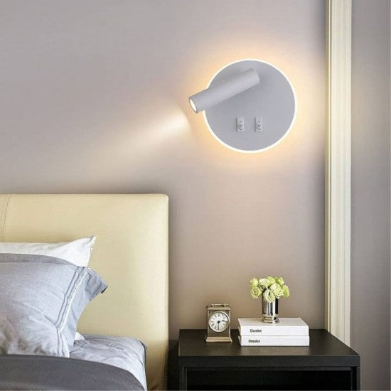 Aplica LED alba cu spot, 10W, 430 lm, 140x140x68 mm