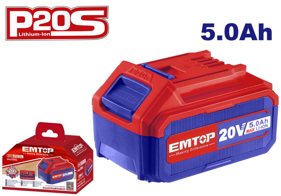 Acumulator Litiu-Ion EMTOP 5.0Ah, Universal Compatibil cu Produsele P20S - EBPK2003