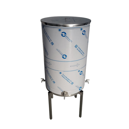 Vas Agheasma INOX 200L AISI 304, suport 500 mm, 3 robineti
