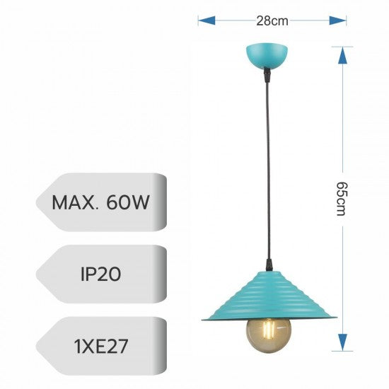 Candelabru Alaska Turquoise, 1xE27, 60W, 65x28cm